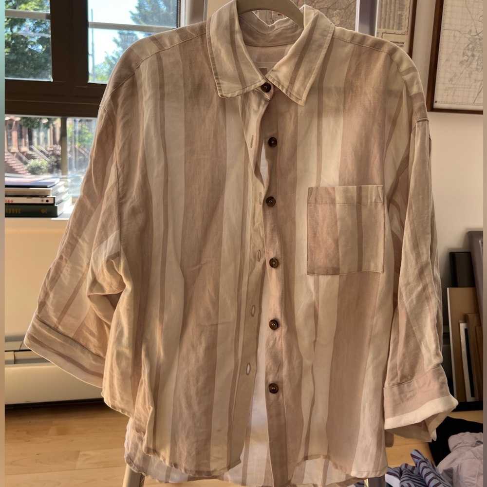 Striped Button-Up Shirt